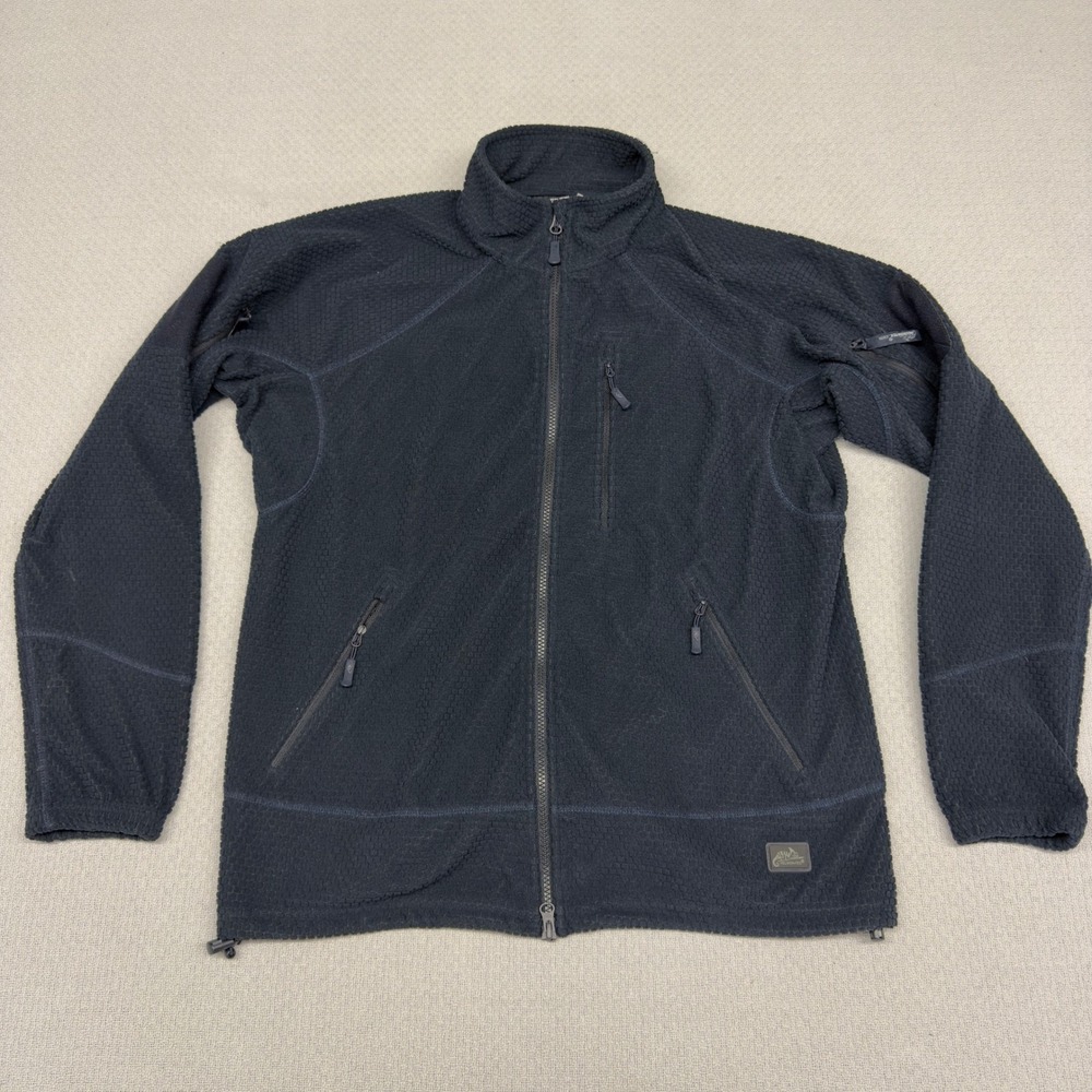Helikon-Tex Alpha Tactical‎ Jacket Mens M Dark Blue Grid Fleece Waffle Full Zip